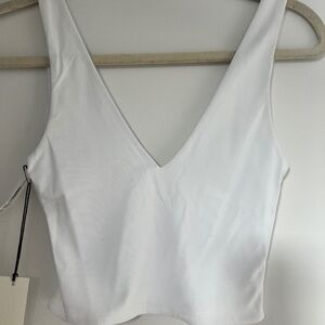 NWT Aritzia white contour v-neck tank